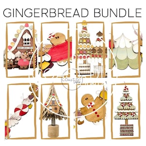 BUNDLE of Gingerbread Designs | Gingerbread House | Glowforge Ready | Laser File