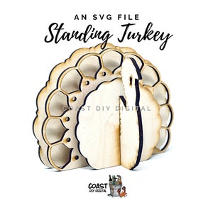 Standing Turkey Digital SVG File|Laser cut file|3D|Download|Thanksgiving|Glowforge