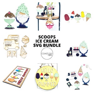 Ice Cream Summer Bundle SVG Files | Swirl Gnome | Ice Cream Truck | Glowforge Ready | Digital Download | SVG File