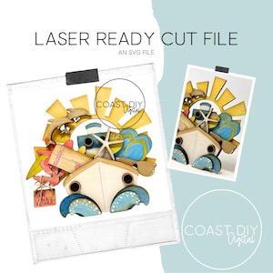 File digitale SVG dimensionale di Cruise Vacation Shelf Sitter / Glowforge Ready / Bon Voyage
