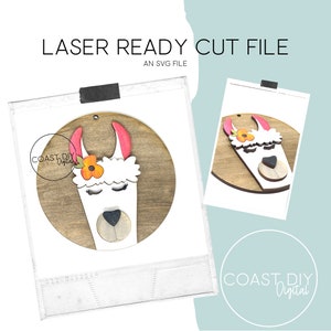 Lama Mini teken/Ornament SVG-bestand | Digitale download | Gloedforge | Laserbestand