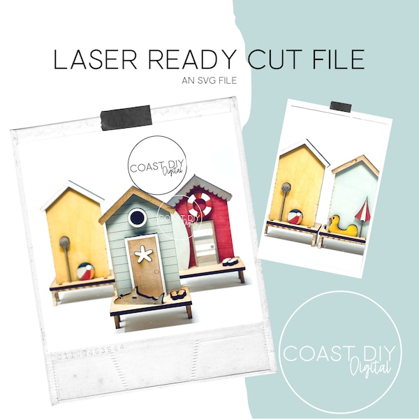 Beach Huts Maker | Seaside Village | Laser File | SVG | Glowforge Ready