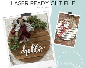Shiplap Round Sign Digital SVG File|Laser cut file|Farmhouse Sign|3D Sign|Cricut|Glowforge|Door Hanger
