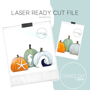 Ocean Pumpkins SVG Digital Download | Seahorse | Starfish | Wave | Fall | Glowforge Ready