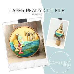 Lake Life Sign and Ornament SVG Digital Download | Fish | Glowforge Ready