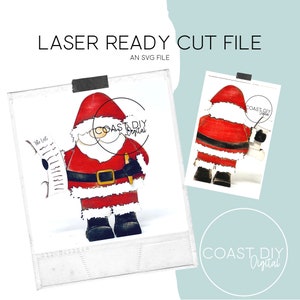 Santa Checking his List | Christmas Village | Glowforge Ready | Laser File