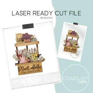 Potting Bench Shelf Sitter SVG Digital File | Glowforge Ready | Laser