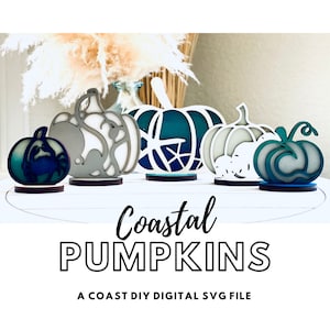 Standing Coastal Pumpkin SVG File | Glowforge Ready | Fall Decor Laser File