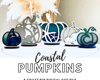 Standing Coastal Pumpkin SVG File | Glowforge Ready | Fall Decor Laser File