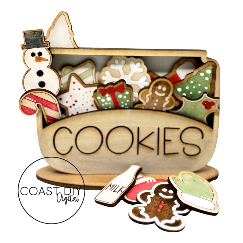 Milk and Cookies Jar Laser Cut Ready Gingerbread Sugar