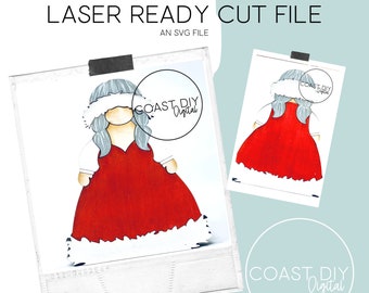 Pueblo navideño Sra. Claus/ Santa/ Glowforge Ready / Archivo láser