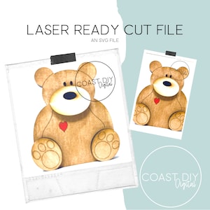 Teddy Bear Sitting | Glowforge Ready | Laser File