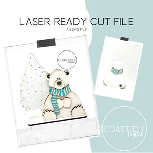 Sjaal Ijsbeer en Boom Laserbestand | Glowforge-klaar | Laserbestand | SVG | Winter