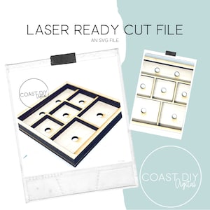 Interchangeable Shadow Box | Glowforge Ready | Laser File | Shelf Sitter