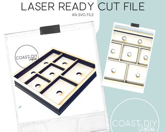 Interchangeable Shadow Box | Glowforge Ready | Laser File | Shelf Sitter