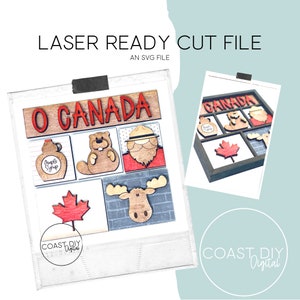 O Canada Insert for Interchangeable Shadow Box | Glowforge Ready | Laser File | Shelf Sitter