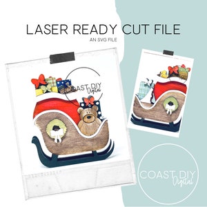 Kerstdorp Kerstmanslee | Cadeautjes| Glowforge-klaar | Laserbestand