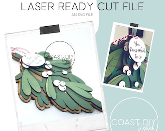 Hanging Mistletoe SVG File| You know what to do | Laser cut file|3D|Download|Glowforge|Winter|Christmas Decor