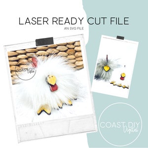 Pom Pom Chicken Wooden Add On SVG File | Digital Download | Glowforge | Laser File | Rooster