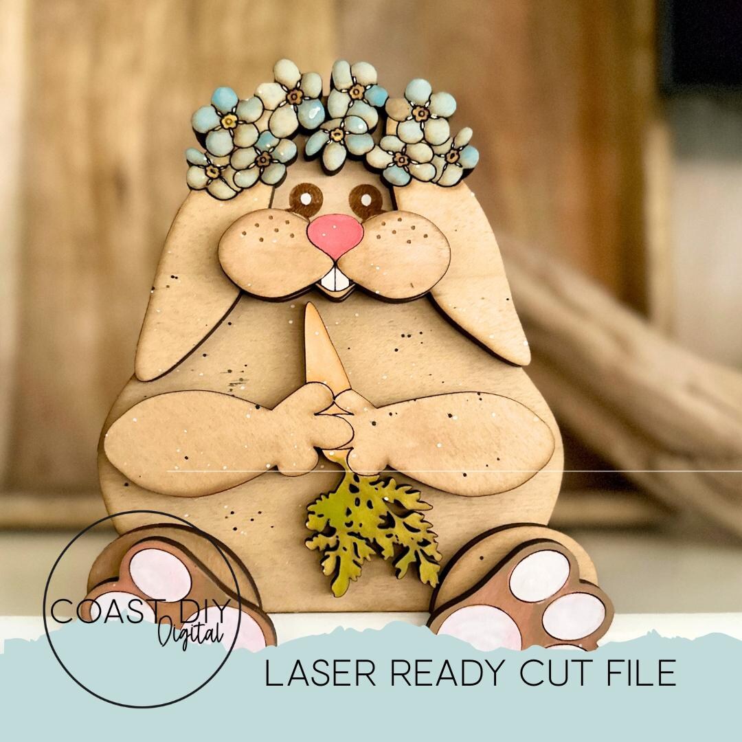 Sweet Bunny Shelf Sitter | SVG Digital File | Glowforge Ready - Etsy