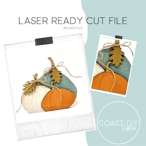 Trio of Pumpkins Shelf Sitter SVG Digital Download | Halloween| Fall | Glowforge Ready