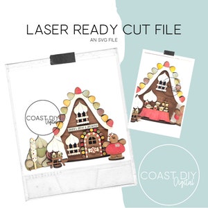 Ginger&#39;s Bread & Breakfast | Gingerbread House | Glowforge Ready | Laser File