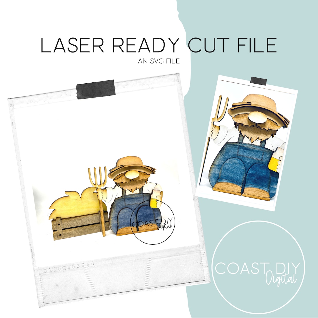 Farmer Gnome Laser File | Glowforge Ready | Laser File | SVG - Etsy