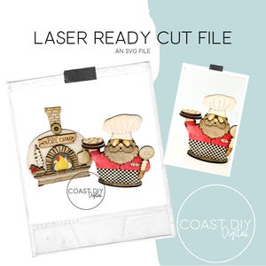 Pizzabäcker und Ofen SVG-Datei | Digitaler Download | Glühschmiede | Laser-Datei