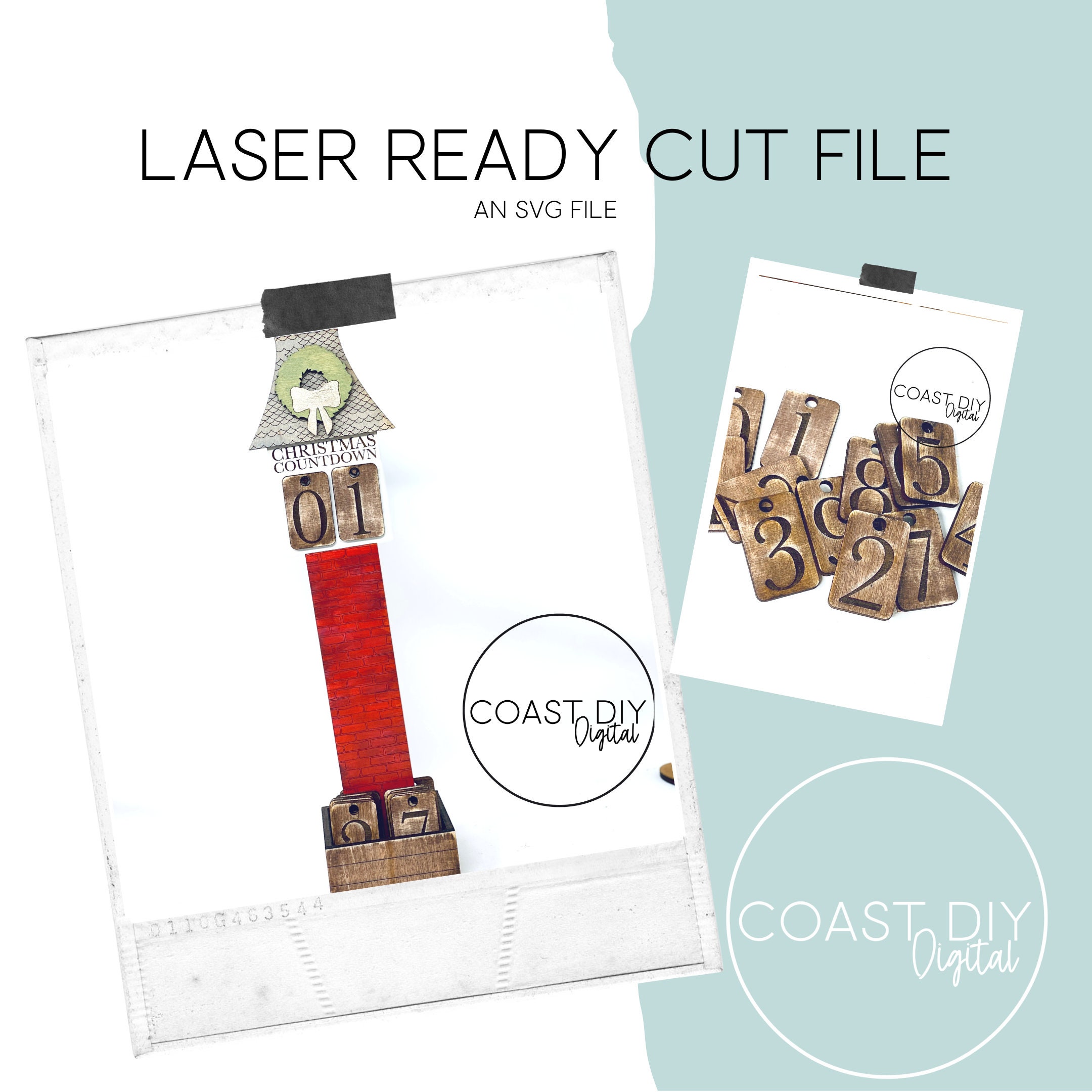 Countdown Tower Christmas Village Countdown Tower| Clock Tower | Glowforge Ready ...