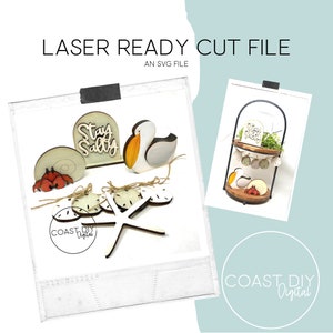 Stay Salty Tiered Tablett Set Laser File | Glowforge Ready | Laser Datei | SVG | Regal Dekor