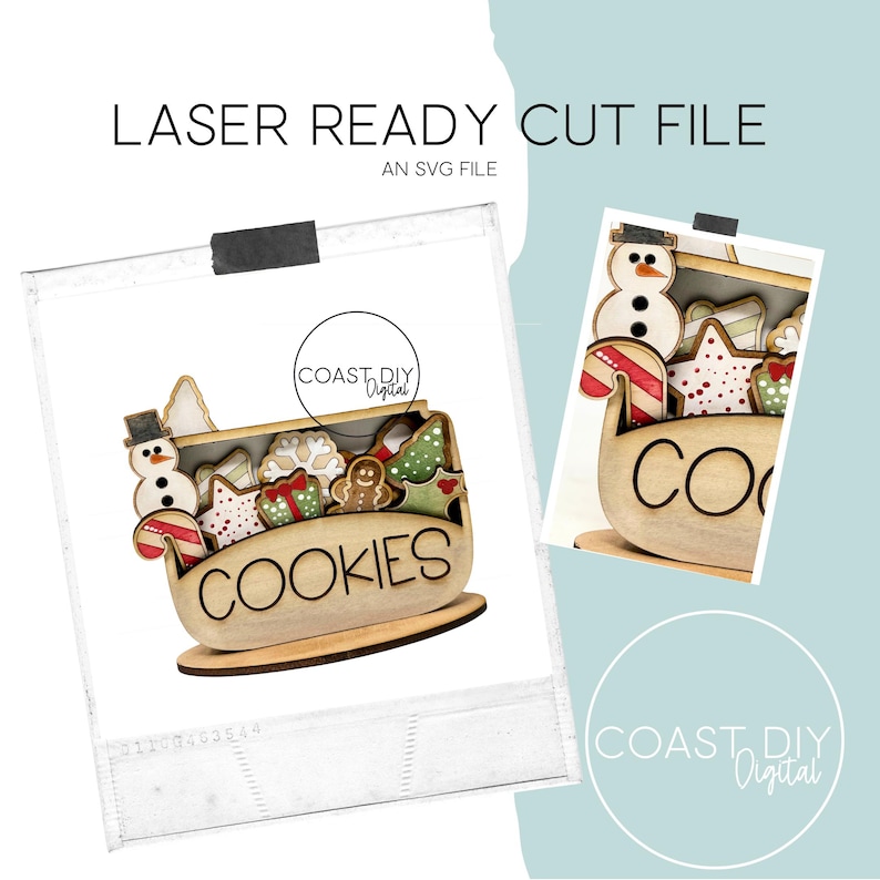 Milk and Cookies Jar Laser Cut Ready Gingerbread Sugar