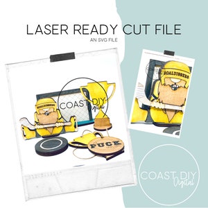 Ice Hockey SVG Digital File | Glowforge Ready | Laser | Puck | Stick