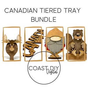 Kanadische Tiered Tray Bundle Laser File | Glowforge Ready | Laser Datei | SVG