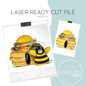 Hive en Bee Shelf Sitters SVG-bestand | Digitale download | Gloedforge | Laserbestand