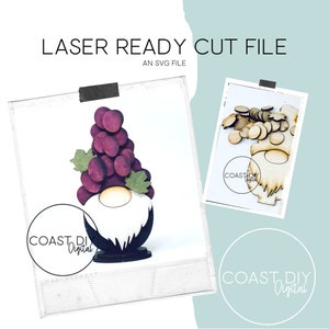 Grape Wine Gnome SVG File Download | Glowforge Ready | Laser File