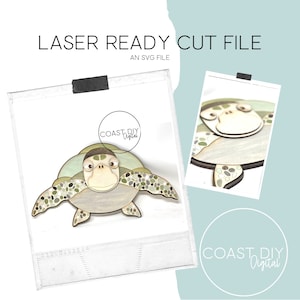 Meeresschildkröte Laser File | Glowforge Ready | Laser Datei | SVG
