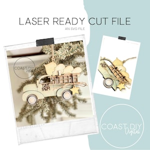 Vintage Truck Ornament Laser Cut File|SVG|Glowforge Ready