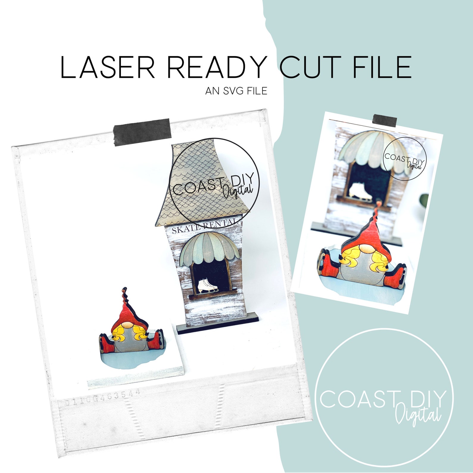 Christmas Village Ice Skating Rink Elves Ready Etsy