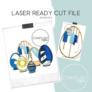 Nautical Coastal Eggs  SVG File|Laser cut file|3D|Download|Glowforge|Spring | Easter | Nautical