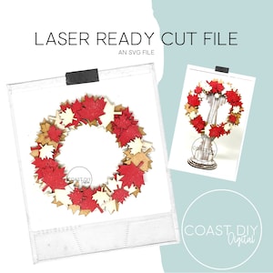 Canadian Wreath SVG Digital File | Glowforge Ready | Maple Leaf