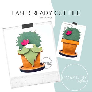 Cactus Gnome Trinket Dish SVG Laserbestand | Glowforge-klaar | Laser