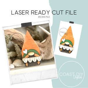 File SVG dello gnomo della torta di carote/download digitale/Glowforge/file laser