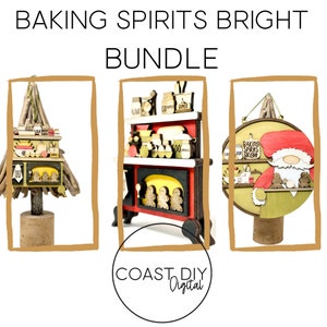BUNDLE Baking Spirits Heller Ofen Designs SVG Digitale Datei | Glowforge Bereit | Laser | Weihnachtsmann