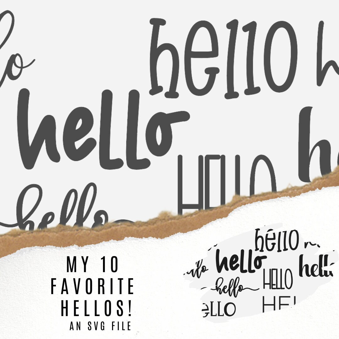 10 Favorite Hello|svgs|hello|cut File|laser|glowforge|door Hanger|sign ...