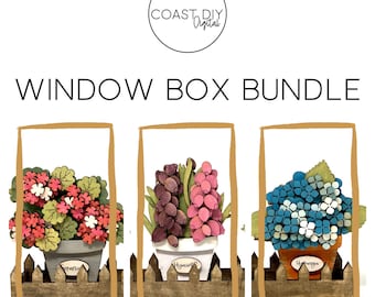 Window Box and Potted Flowers Bundle SVG File | Digital Download | Glowforge | Laser File