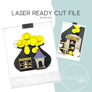 The Creative Cauldron Ceramics Shop | Spooky Village | Halloween | Glowforge Ready | Laser File | Witch