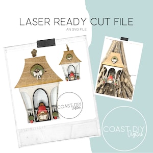 Gazebo ornamentale del villaggio di Natale / Glowforge Ready / File laser / Caroler