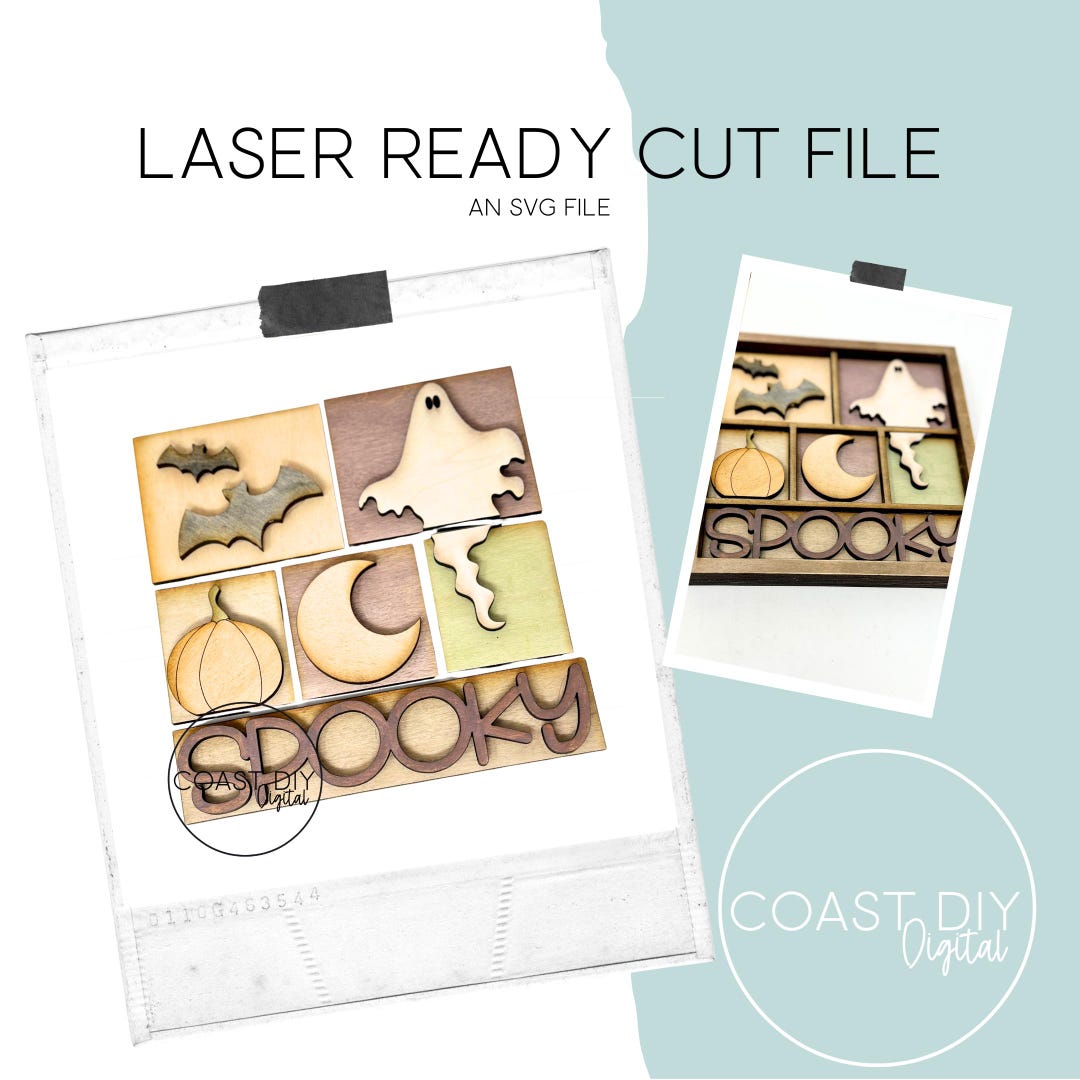 Shadow Box Insert Spooky Insert for Interchangeable Shadow Box | Glowforge Ready | Laser ...