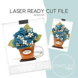 Potted Hydrangea  SVG File | Digital Download | Glowforge | Laser File