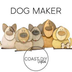 Dog Maker File Shelf Sitter |  Digitaal SVG-bestand | Klaar voor Glowforge | Puppy's
